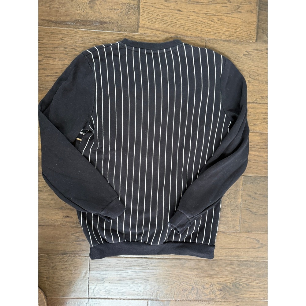 Supply & Demand NYC Mens Large Black Gold Snake Graphic Pinstripe Sweatshirt - Picture 3 of 3